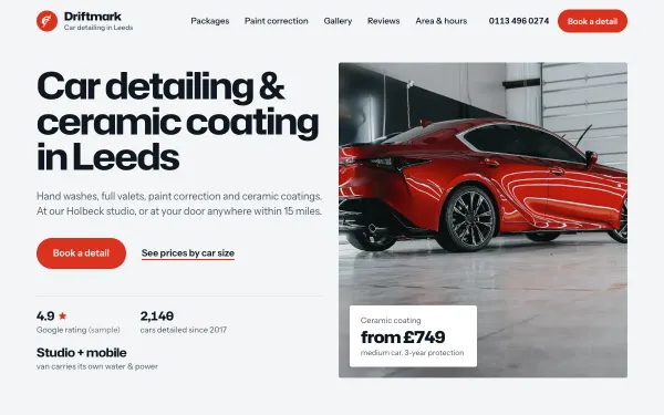 Car Detailing Template: Driftmark template preview