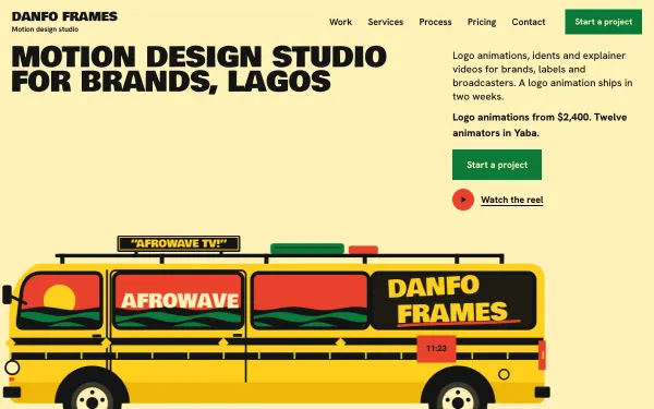 Motion Design Studio Template: Danfo Frames preview