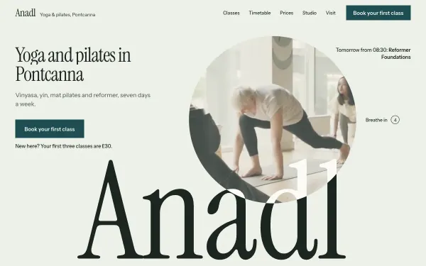 Yoga & Pilates Studio Template: Anadl preview