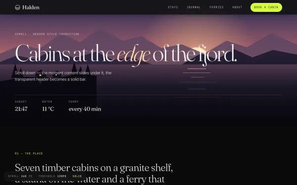 Header Style Transition preview