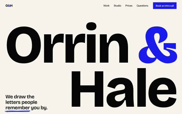 Orrin & Hale — Type-led Brand Agency preview
