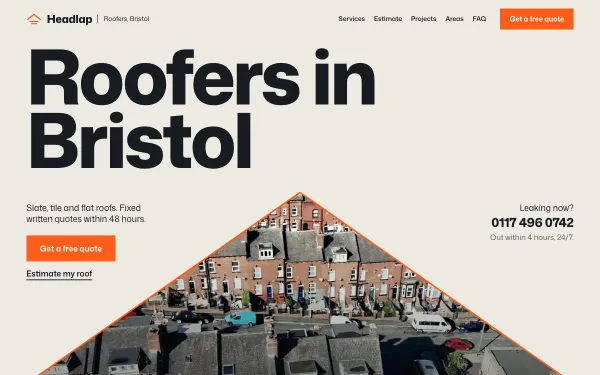 Roofing Contractor Template: Headlap preview