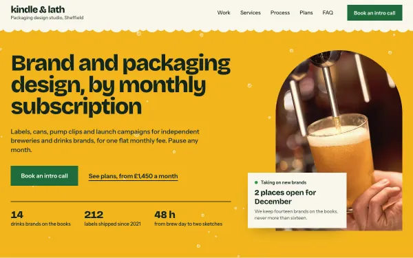 Packaging Design Agency Template: Kindle & Lath preview
