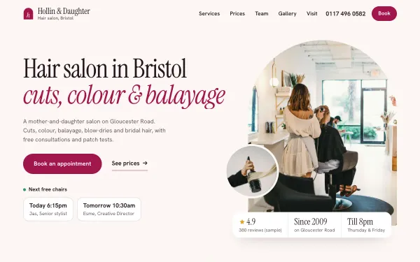 Hair Salon Template: Hollin & Daughter preview