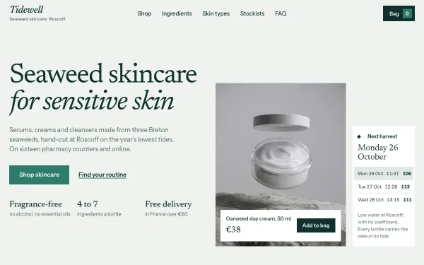 Skincare Shop Template: Tidewell preview