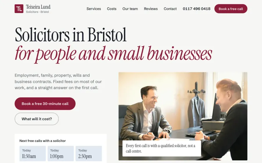 Law Firm Template: Teixeira Lund Solicitors — template from our collection