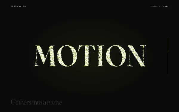 Particles to Wordmark on Scroll preview