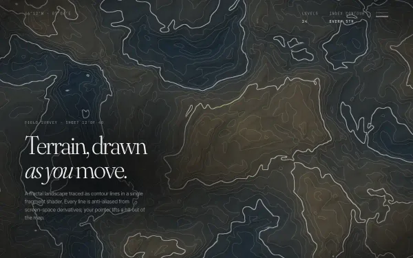 Fractal Topography Contours preview