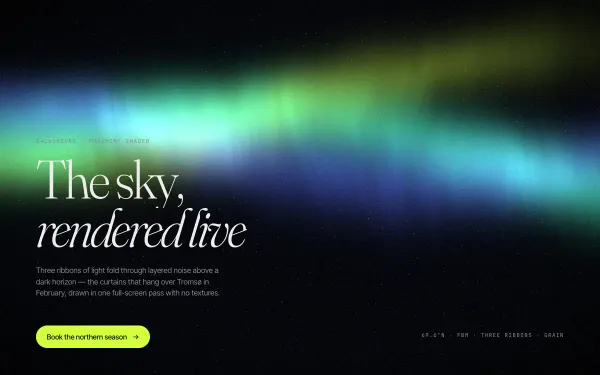 Aurora Shader Background effect preview