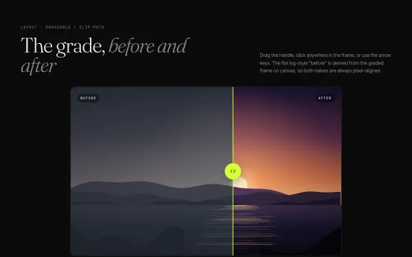 Before / After Drag Slider preview